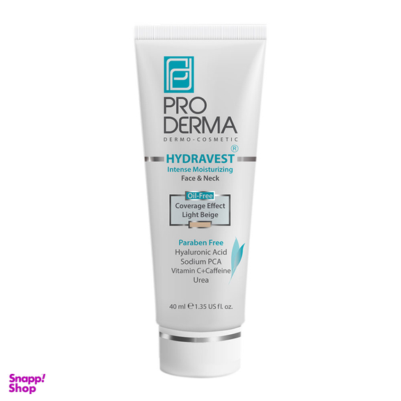کرم مرطوب کننده صورت و گردن پرودرما (Proderma) مدل فاقد چربی رنگ بژ روشن حجم 40 میلی لیتر