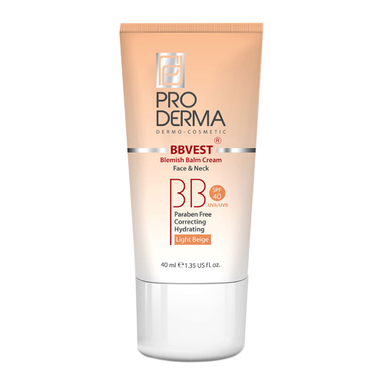 کرم مرطوب کننده پرودرما (Proderma) با SPF40 مناسب پوست چرب و جوش دار رنگ بژ روشن حجم 40 میلی لیتر