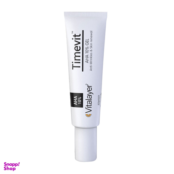 ژل-کرم لایه بردار و جوان کننده Aha10% ویتالیر (Vitalayer) مدل Timevit حجم 30 میلی لیتر