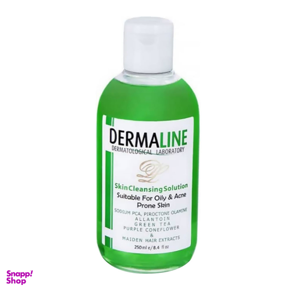 محلول پاک کننده درمالاین (Dermaline) مناسب پوست‌های چرب حجم 250 میلی لیتر