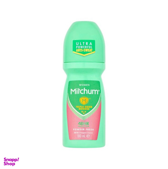 مام رول ضدتعریق زنانه میچم (Mitchum) مدل Powder Fresh حجم 100 میلی لیتر