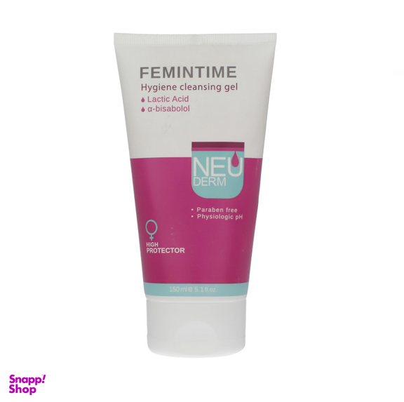 ژل بهداشتی بانوان نئودرم مدل Femintime حجم 150 میلی‌ لیتر