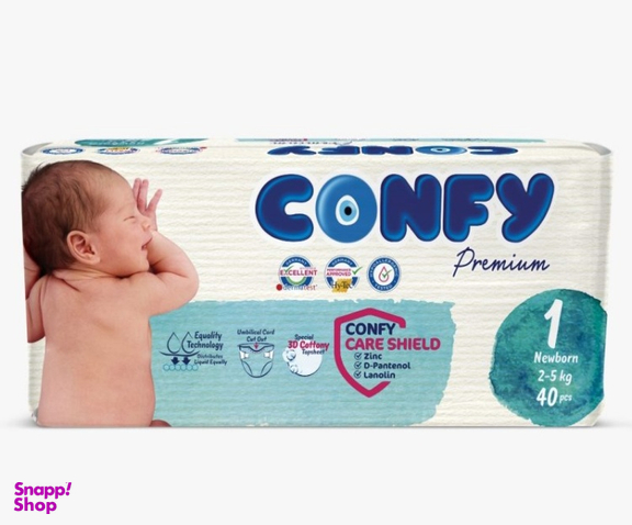 پوشک کانفی (Confy) مدل Premium سایز 1 بسته 40 عددی