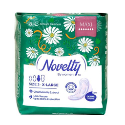 نوار بهداشتی پنبه ای ناولتی (Novelty) مدل مکسی حاوی عصاره بابونه سایز بزرگ