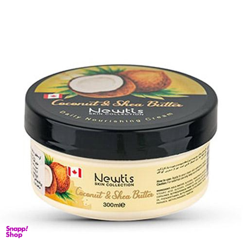 کرم مرطوب کننده کاسه ای نیوتیس (Newtis) مدل Coconut And Shea Butter حجم 300 میلی لیتر