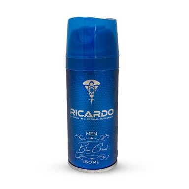 اسپری خوشبو کننده مردانه ریکاردو (Ricardo) با رایحه Blue Chanel حجم 150 میلی لیتر