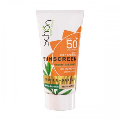 کرم ضد آفتاب SPF50 شون (Schon) مدل Double Shield حجم 50 میلی لیتر