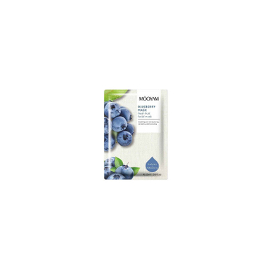 ماسک صورت ورقه ای مرطوب کننده و تسکین دهنده مویام (Mooyam) مدل Blueberry