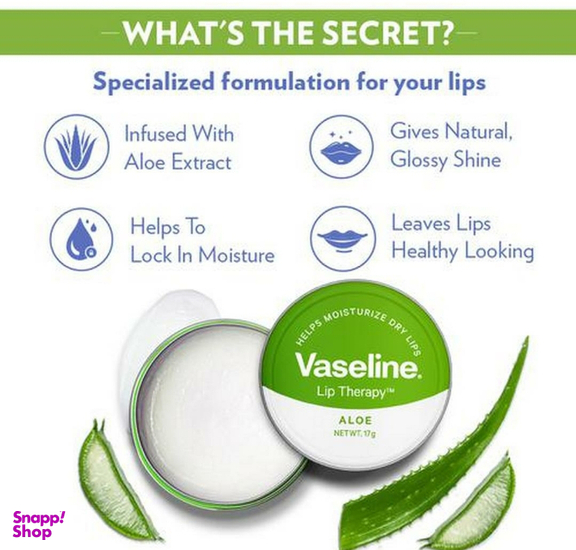 کرم نرم کننده لب وازلین (Vaseline) مدل Aloe حجم 20 میلی لیتر
