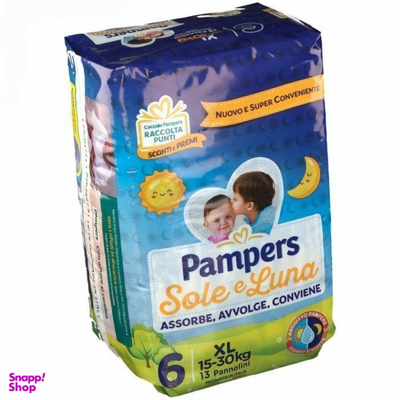 پوشک بچه پمپرز مدل Sole E Luna سایز 6 بسته 13 عددی