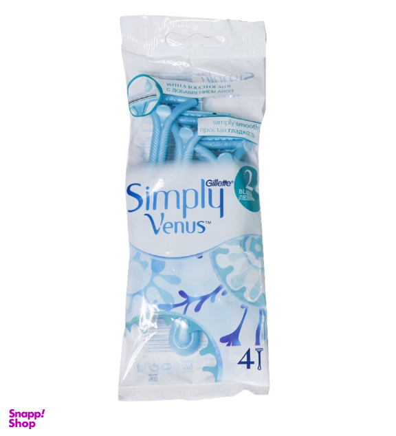 خودتراش ژیلت (Gillette) مدل Simply Venus بسته 4 عددی