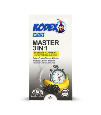 کاندوم ناچ کودکس مدل Master 3in1 بسته 12 عددی