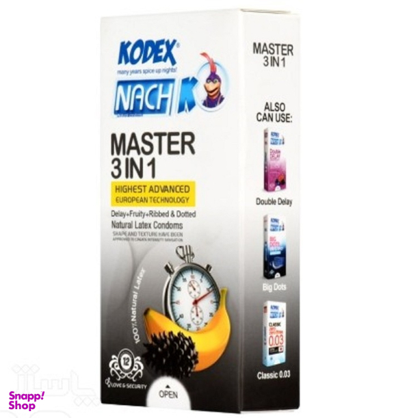 کاندوم ناچ کودکس مدل Master 3in1 بسته 12 عددی