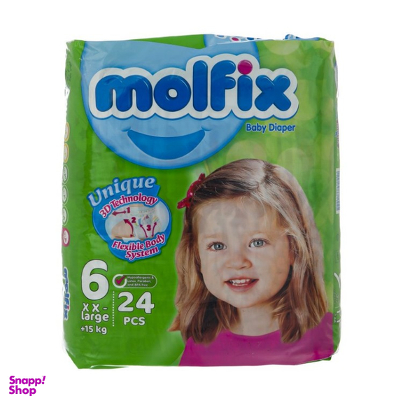 پوشک مولفیکس (Molfix) کد 001 سایز 6 بسته 28 عددی