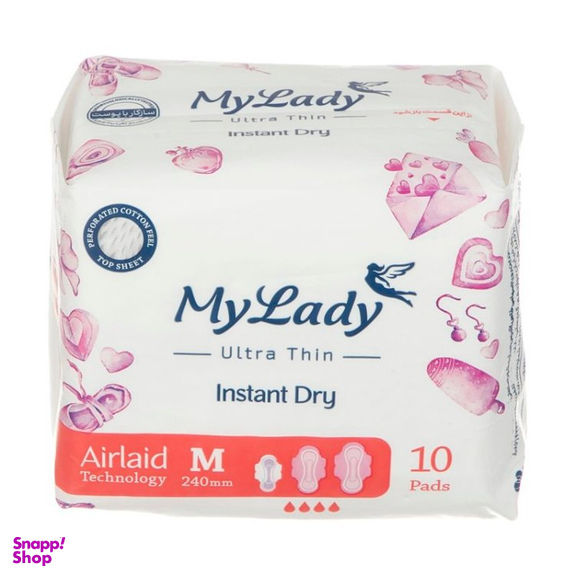نوار بهداشتی مای لیدی (My Lady) مدل Instant Dry سایز متوسط بسته 10 عددی