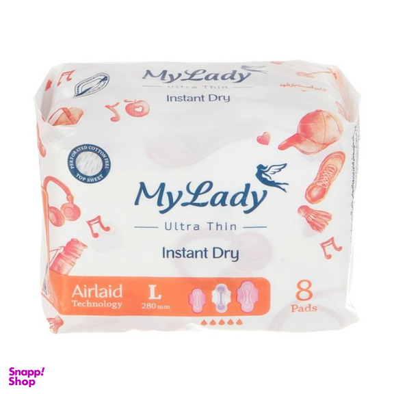نوار بهداشتی مای لیدی (My Lady) مدل Instant Dry سایز بزرگ بسته 8 عددی