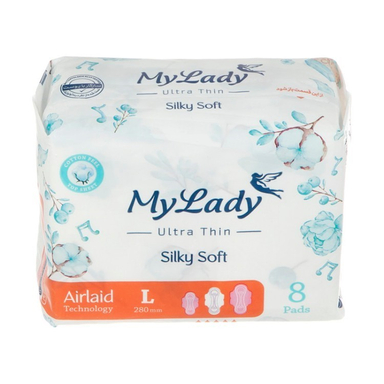 نوار بهداشتی مای لیدی مدل Silky Soft سایز بزرگ بسته 8 عددی