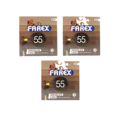 کاندوم فارکس (Farex) مدل Chocolate 55 بسته 3 عددی