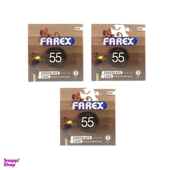 کاندوم فارکس (Farex) مدل Chocolate 55 بسته 3 عددی