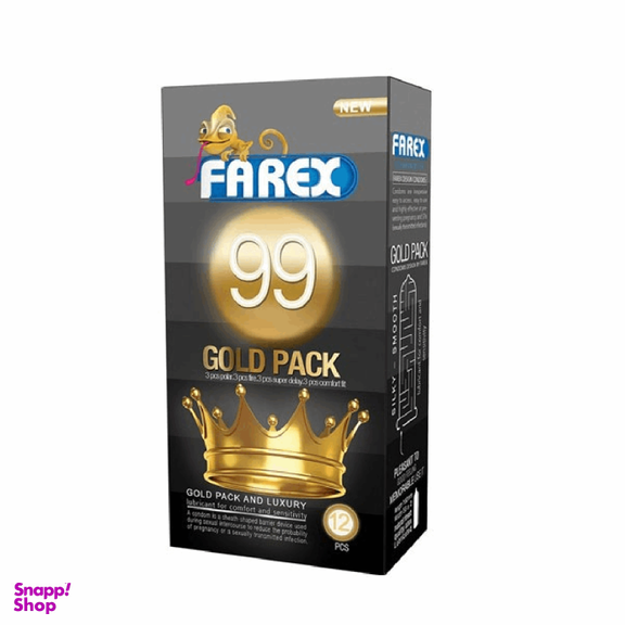 کاندوم فارکس (Farex) مدل Gold Pack 99 بسته 12 عددی