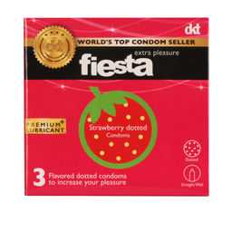 کاندوم فیستا (Fiesta) مدل Strawberry Dotted بسته 3 عددی