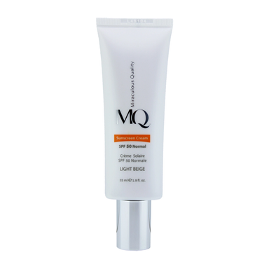 کرم ضد آفتاب Spf50 ام کیو مدل نرمال بی رنگ حجم 55 میلی لیتر