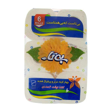 دستمال توالت بیتا مدل چهار لایه بسته 6 عددی
