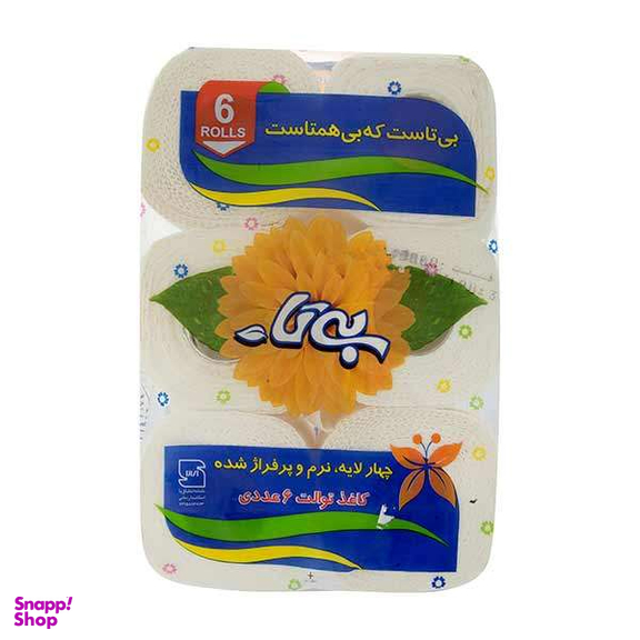 دستمال توالت بیتا مدل چهار لایه بسته 6 عددی