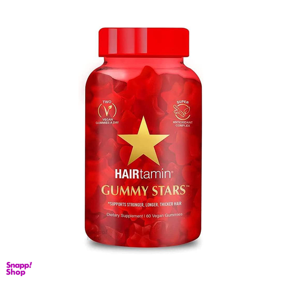 پاستیل تقویت کننده مو هیرتامین مدل Gummy Stars بسته 60 عددی