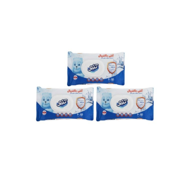 دستمال مرطوب تنو مدل آنتی باکتریال مجموعه 3 عددی