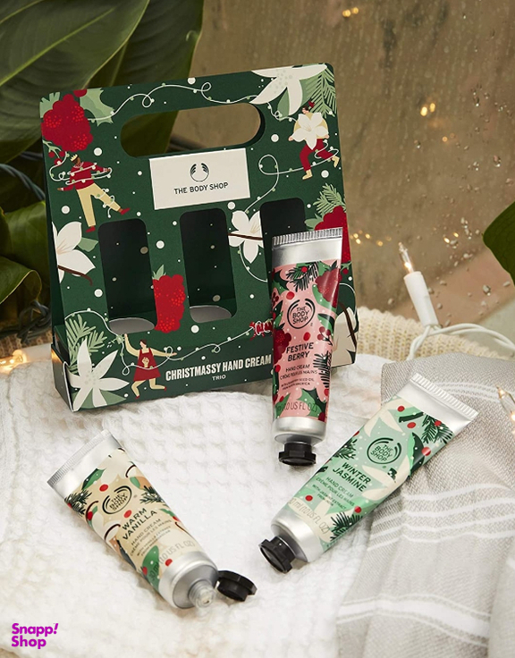 کرم مرطوب کننده دست بادی شاپ مدل Christmassy Hand مجموعه 3 عددی