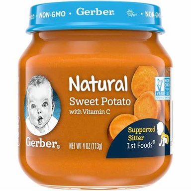 پوره گربر (Gerber) با طعم سیب زمینی شیرین همراه با ویتامین C