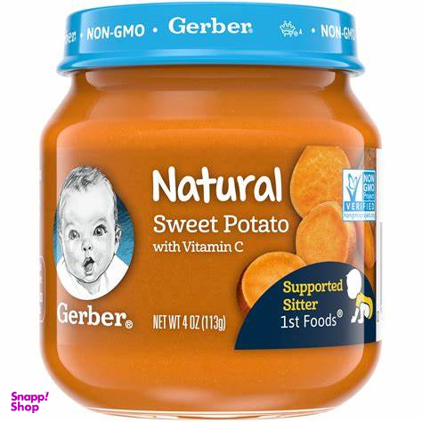 پوره گربر (Gerber) با طعم سیب زمینی شیرین همراه با ویتامین C