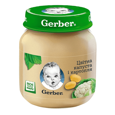 پوره گربر (Gerber) با طعم سیب زمینی و گل کلم