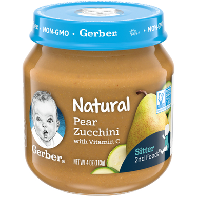 پوره گربر (Gerber) با طعم گلابی و کدو سبز با ویتامین C