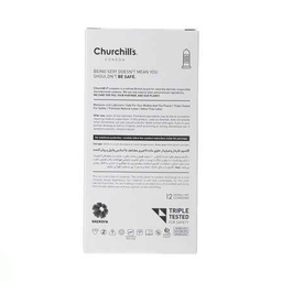 کاندوم چرچیلز (Churchill's) مدل Ribbed And Dotted بسته 12 عددی
