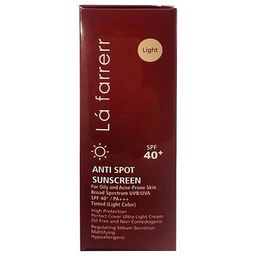 کرم ضدآفتاب رنگی Spf40 پوست چرب لافارر (La Farrerr) مدل ضد لک حجم 40 میلی لیتر