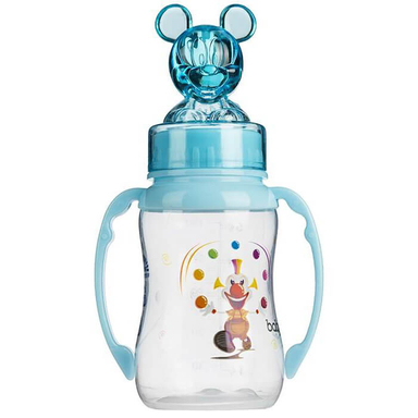 شیشه شیر دسته دار بی بی لند (Baby Land) مدل Anti Colic مناسب نوزادان از بدو تولد تا 6 ماهگی حجم 150 میلی لیتر