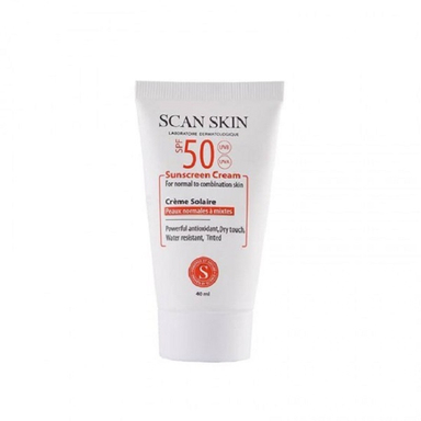 کرم ضدآفتاب رنگی Spf50 اسکن اسکین (Scan Skin) مناسب پوست نرمال حجم 40 میلی لیتر