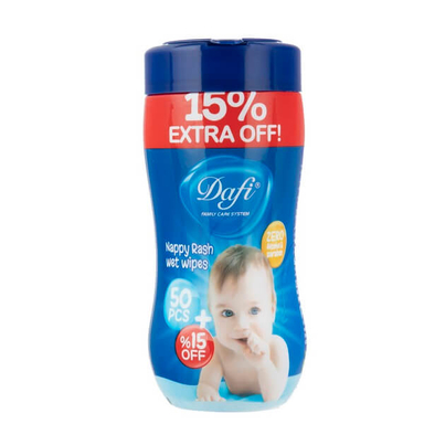 دستمال مرطوب کودک دافی (Dfai) مدل Nappy Rash بسته 50 عددی