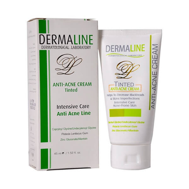 کرم ضد جوش رنگی درمالاین (Dermaline) پوست‌های چرب و جوش‌دار حجم 45 میلی لیتر