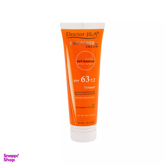 کرم ضد آفتاب رنگی Spf 63 دکتر ژیلا (Doctor Jila) مناسب انواع پوست وزن 50 گرم