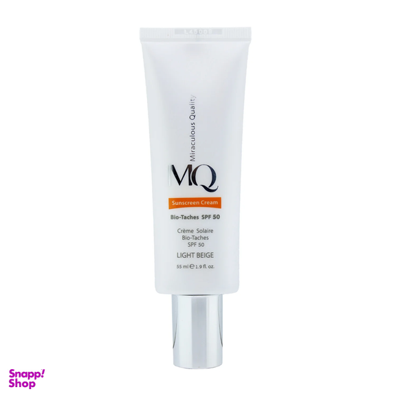کرم ضد آفتاب Spf50 ام کیو (Mq) مدل Biotaches مناسب انواع پوست حجم 55 میلی لیتر