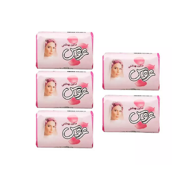 صابون آرایشی عروس (Aroos) رنگ صورتی وزن 75 گرم بسته 5 عددی