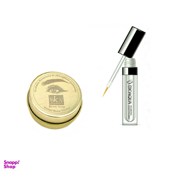 سرم تقویت کننده مژه و ابرو بایوآکوا (BioAqua) مدل 001 + صابون لیفت ابرو بکا مدل Instant Brow Ticker