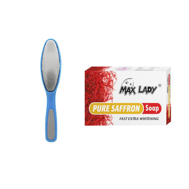 صابون شستشو مکس لیدی (Max Lady) مدل Pure Saffron به همراه سوهان پا مدل AS-2 وزن 75 گرم
