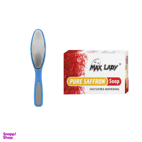 صابون شستشو مکس لیدی (Max Lady) مدل Pure Saffron به همراه سوهان پا مدل AS-2 وزن 75 گرم