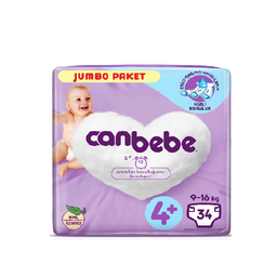 پوشک کودک جان به به (Canbebe) مدل Ekonomik سایز 4+ بسته 34 عددی