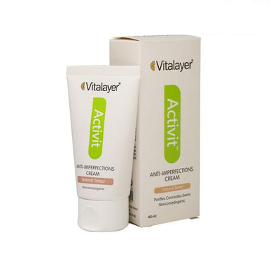 کرم ضد جوش ویتالیر (Vitalayer) سری Activit مدل Caramel Tinted حجم 40 میلی‌ لیتر