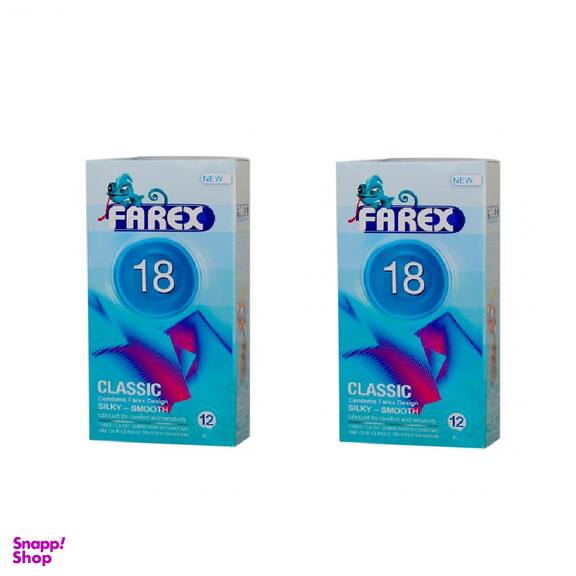 کاندوم فارکس (Farex) مدل Classic 18 بسته 12 عددی مجموعه 2 عددی